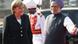 Chancellor Merkel being greeted by India's Prime Minister Manmohan Singh