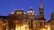 A view of Aachen Cathedral at night.