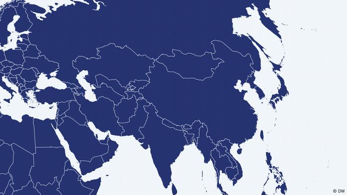 Asia in map of world